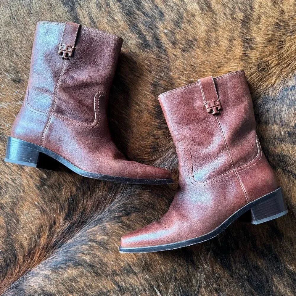 Tory Burch City Western Brown Boots Women’s Size 8